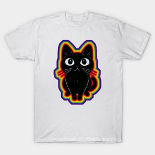 LGBTQ+ rainbow Black cat T-Shirt